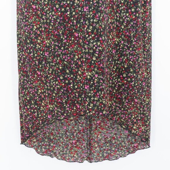 Rampage Junior Small Black Multicolor Flower Floral Mesh Spaghetti Strap Dress - Picture 3 of 10